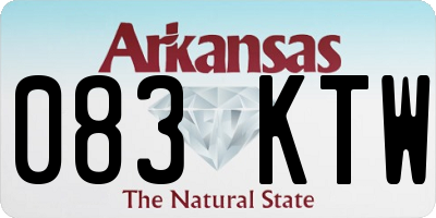 AR license plate 083KTW