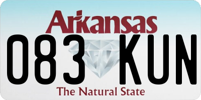 AR license plate 083KUN