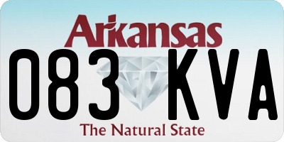 AR license plate 083KVA