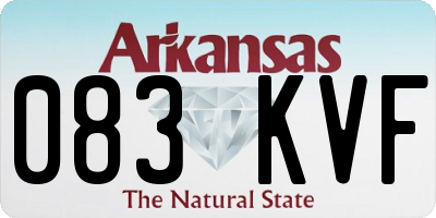 AR license plate 083KVF