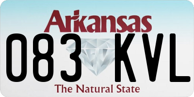 AR license plate 083KVL