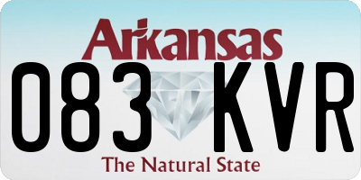 AR license plate 083KVR