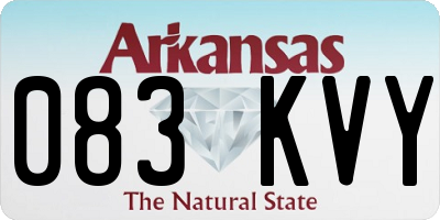 AR license plate 083KVY