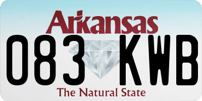 AR license plate 083KWB