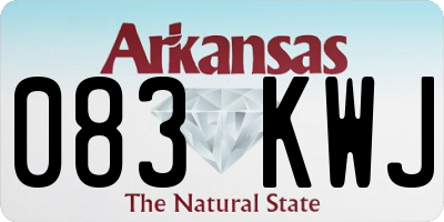 AR license plate 083KWJ