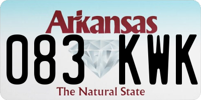 AR license plate 083KWK