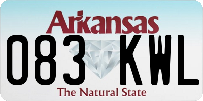 AR license plate 083KWL