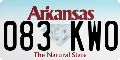 AR license plate 083KWO