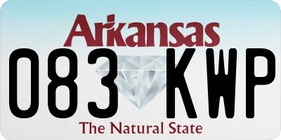 AR license plate 083KWP