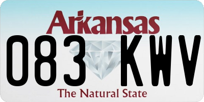 AR license plate 083KWV