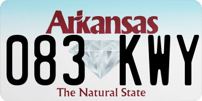 AR license plate 083KWY