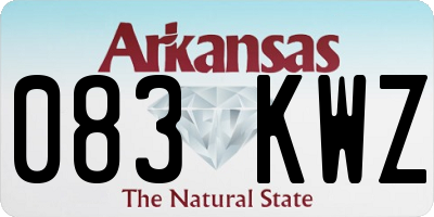 AR license plate 083KWZ