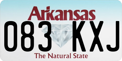 AR license plate 083KXJ
