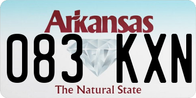 AR license plate 083KXN