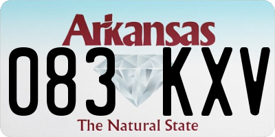 AR license plate 083KXV