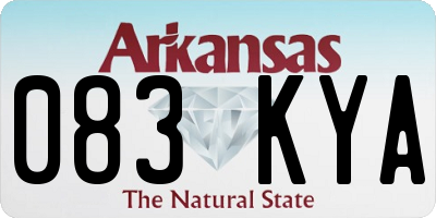 AR license plate 083KYA