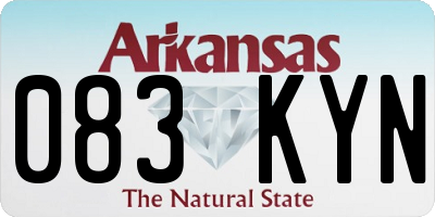 AR license plate 083KYN