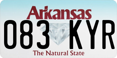 AR license plate 083KYR