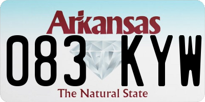 AR license plate 083KYW