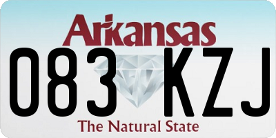 AR license plate 083KZJ