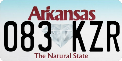 AR license plate 083KZR