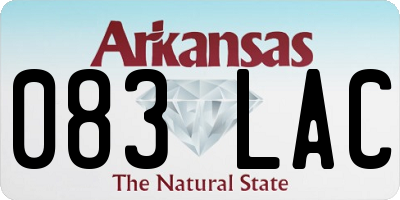 AR license plate 083LAC