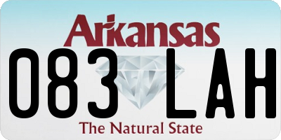 AR license plate 083LAH