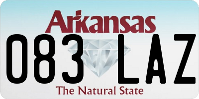 AR license plate 083LAZ