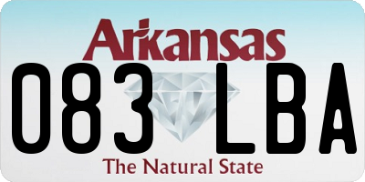 AR license plate 083LBA