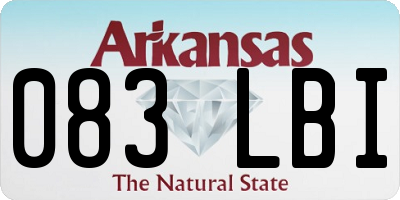 AR license plate 083LBI