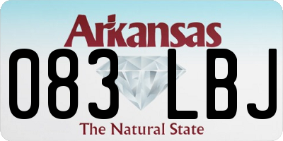 AR license plate 083LBJ