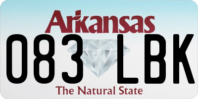 AR license plate 083LBK