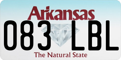 AR license plate 083LBL