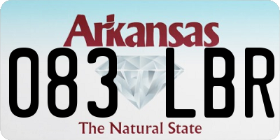 AR license plate 083LBR