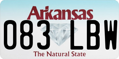 AR license plate 083LBW