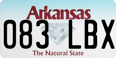 AR license plate 083LBX