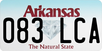 AR license plate 083LCA