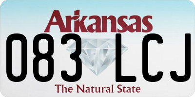 AR license plate 083LCJ