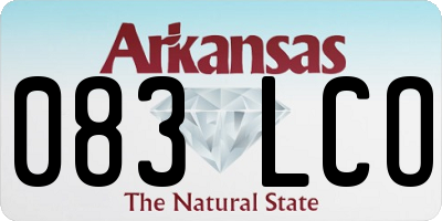AR license plate 083LCO