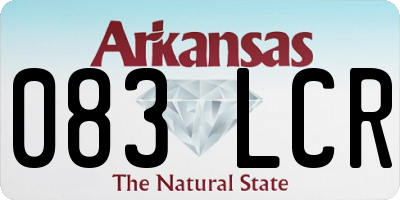 AR license plate 083LCR