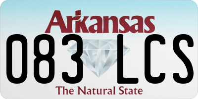 AR license plate 083LCS