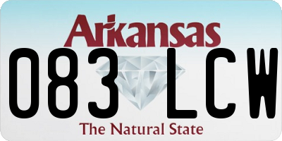 AR license plate 083LCW