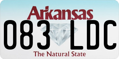 AR license plate 083LDC