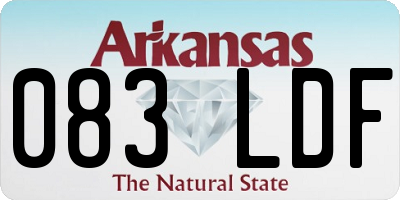 AR license plate 083LDF