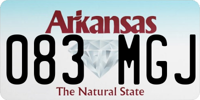 AR license plate 083MGJ