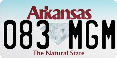 AR license plate 083MGM