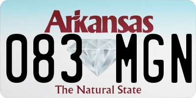 AR license plate 083MGN