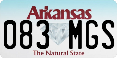 AR license plate 083MGS