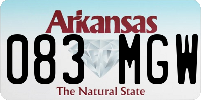 AR license plate 083MGW