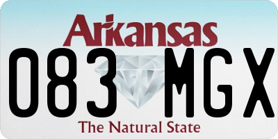 AR license plate 083MGX